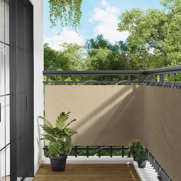 vidaXL Ecran de balcon Bej 100 x 200 cm Material Oxford