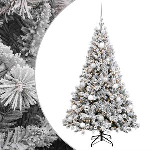 vidaXL Brad de Crăciun artificial cu globuri 120 cm 150 LED-uri