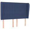 vidaXL Tăblie de pat cu aripioare, albastru, 147x23x118/128 cm, textil