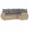 vidaXL Set canapele de grădină, 4 piese, cu perne, bej, poliratan