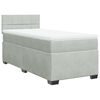vidaXL Pat box spring cu saltea, gri deschis, 100x200 cm, catifea