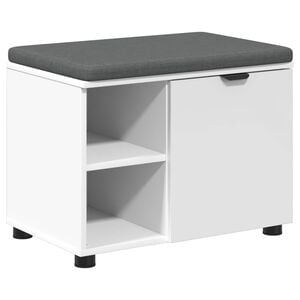 vidaXL Bancă pentru hol cu pernă cu raft cu ușă Alb 60 x 38 x 46 cm
