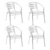 vidaXL Set mobilier de exterior, 5 piese, argintiu, aluminiu