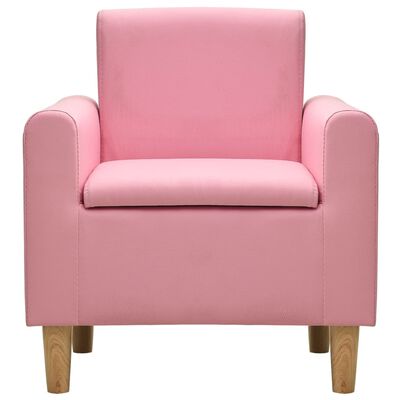 vidaXL Canapea pentru copii, roz, piele ecologică