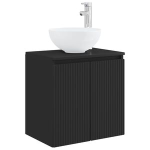 vidaXL Vanitate cu chiuvetă montată pe perete Negru