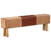 vidaXL Bancă Bok gimnastică maro 160 cm piele naturală/lemn acacia