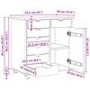 vidaXL Cabinet mobil Gri 63,5 x 39 x 65,5 cm Lemn de pin masiv