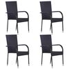 vidaXL Set mobilier de grădină, 5 piese, negru