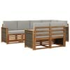 vidaXL Set de canapele de exterior 7 buc. Natural și gri deschis
