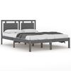 vidaXL Cadru de pat dublu, gri, 135x190 cm, lemn masiv
