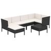 vidaXL Set mobilier de grădină cu perne, 7 piese, negru, poliratan