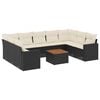 vidaXL Set canapele de grădină cu perne, 10 piese, negru, poliratan