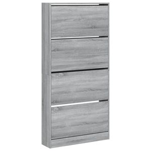 vidaXL Pantofar cu 4 sertare rabatabile, gri sonoma, 80x21x163,5 cm