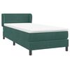 vidaXL Pat box spring cu saltea, verde &icirc;nchis, 80x210 cm, catifea