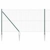 vidaXL Gard European cu V&acirc;rfuri 10 x 1,4 m Oțel cu strat de PVC Verde