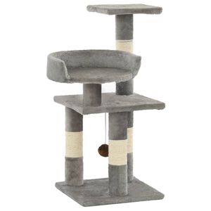 vidaXL Ansamblu pentru pisici, st&acirc;lpi din funie de sisal, 65 cm, gri