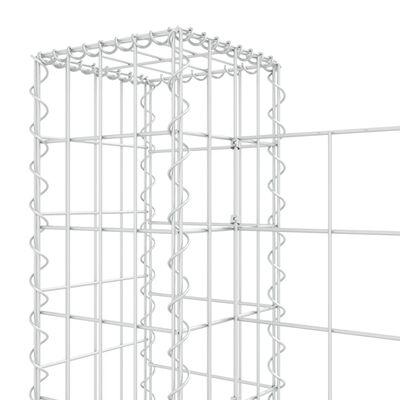 vidaXL Coș gabion în formă de U cu 6 stâlpi, 620x20x100 cm, fier