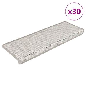 vidaXL Covorașe scară autoadezive aspect sisal 30 buc Platina