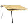 vidaXL Copertină retractabilă manual cu LED, galben și alb, 350x250 cm