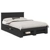 vidaXL Cadru de pat cu headboard Negru 150 x 200 cm Lemn compozit