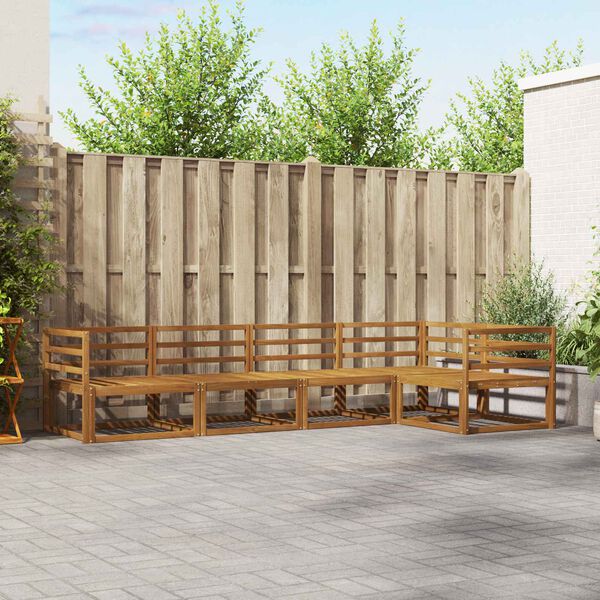 vidaXL Set de canapele de exterior 5 pcs natural Lemn Solid de Acacia