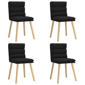 vidaXL Scaune de bucătărie, 4 buc., negru, material textil