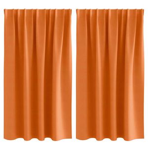 vidaXL Perdele Opaque cu Inel 2 pcs Portocalie Aprinsă 140 x 140 cm
