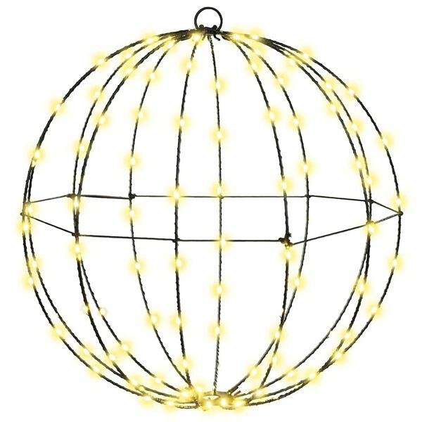 vidaXL Bola cu 192 LED 2 pcs Alb cald 40 x 40 x 43,5 cm Metal