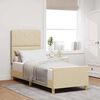 vidaXL Cadru de pat cu headboard Crem 80 x 200 cm țesătură