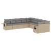 vidaXL Set canapele de grădină cu perne, 10 piese, bej, poliratan