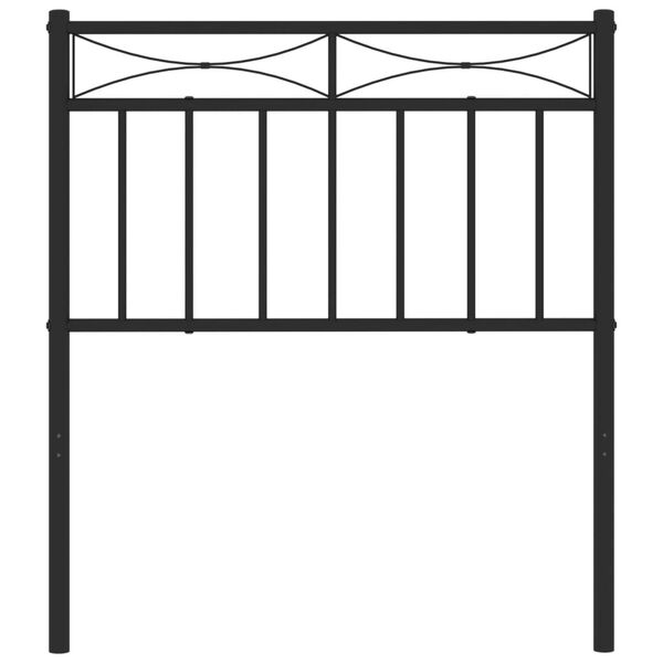 vidaXL Tăblie de pat metalică, negru, 75 cm