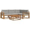vidaXL Set de canapele de exterior 5 pcs Gri natural și deschis