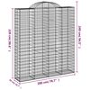 vidaXL Coșuri gabion arcuite, 10 buc 200x50x220/240cm, fier galvanizat