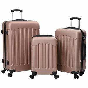 vidaXL Valiză cu blocare 3 buc. Rose Gold 50 x 31 x 78 cm Plastic ABS