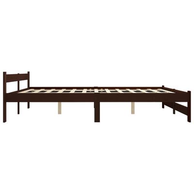 vidaXL Cadru de pat, maro închis, 200x200 cm, lemn masiv de pin