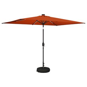vidaXL Parasol de grădină cu lumini LED și bază 200 x 300 cm Poliester