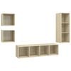 vidaXL Set de dulapuri TV, 4 piese, stejar sonoma, lemn prelucrat