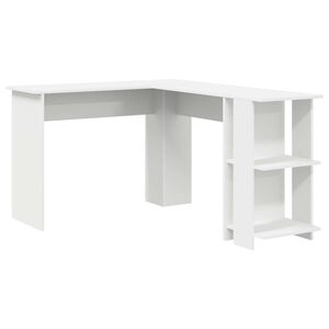vidaXL Birou de colț Alb Lemn prelucrat 140 x 113,5 x 75 cm