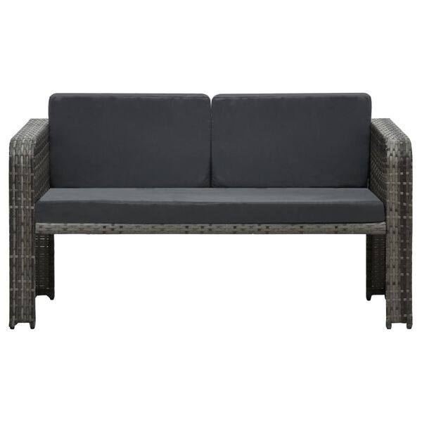 vidaXL Set mobilier de grădină cu perne, 4 piese, antracit, poliratan