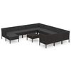vidaXL Set mobilier de grădină cu perne, 13 piese, negru, poliratan