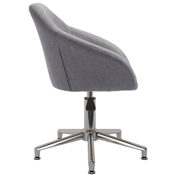 vidaXL Scaune de bucătărie pivotante, 2 buc., gri deschis, textil