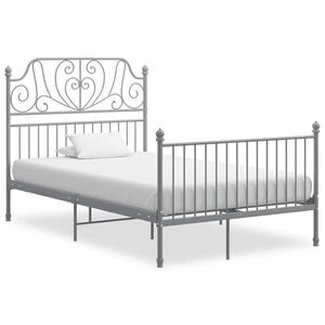 vidaXL Cadru de pat, gri, 120x200 cm, metal