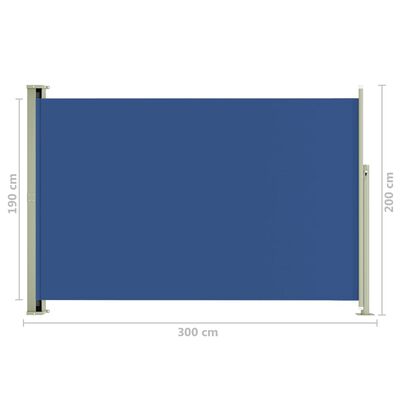 vidaXL Copertină laterală retractabilă terasă, albastru, 200x300 cm