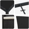 vidaXL Set de masă pentru grădină cu pernă 5 pcs Negru