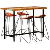 vidaXL Set mobilier de bar, 5 piese, lemn reciclat și piele naturală