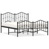 vidaXL Cadru pat metalic cu tăblie de cap/picioare&nbsp;, negru, 135x190 cm