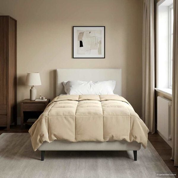 vidaXL Duvet de iarnă Patos Crem 155 x 200 cm Microfibră