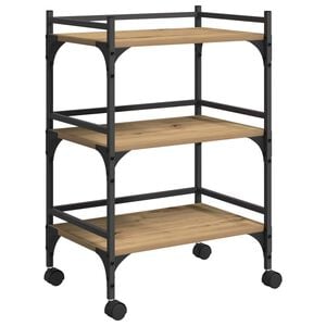 vidaXL Troler de Bucătărie Stejar Artizanal 50 x 35 x 75.5 cm