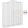vidaXL Coșuri gabion arcuite, 18 buc 200x50x220/240cm, fier galvanizat
