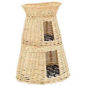 vidaXL Set coșuri pisici cu perne 3 piese 47x34x60 cm răchită naturală